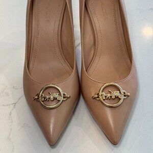 Coach Audrey Leather Pumps – Beechwood Nude, Size 9.5B
